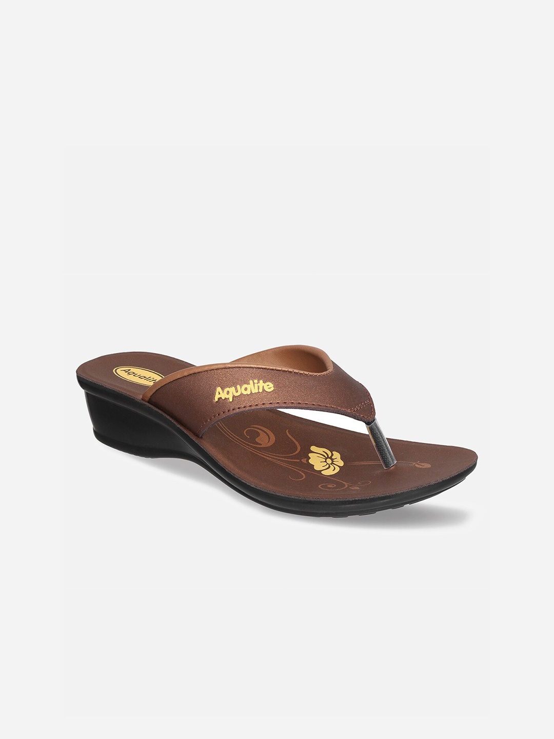 

Aqualite Brown & Black Printed Comfort Heels