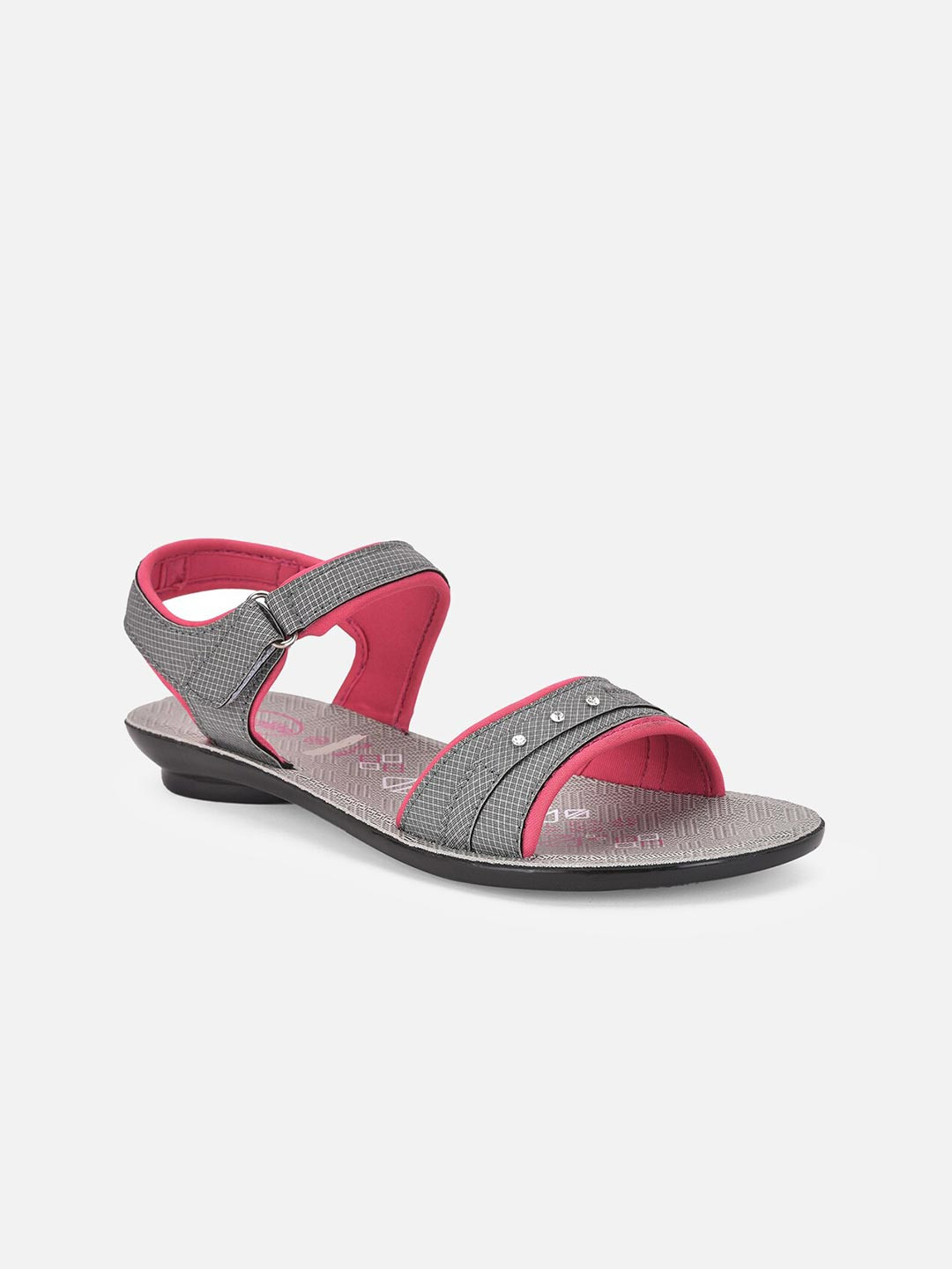 

Aqualite Women Black Color-Blocked Open-Toe Flats