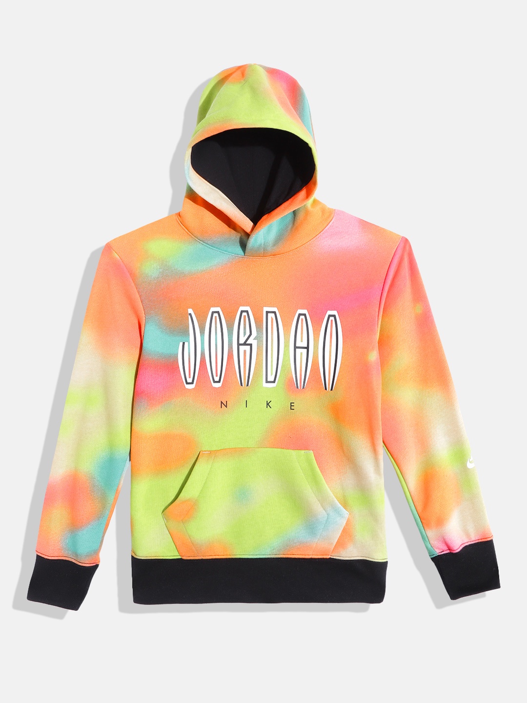 

Jordan Boys Orange & Fluorescent Green Dyed MVP HBR FT Hooded Sweatshirt