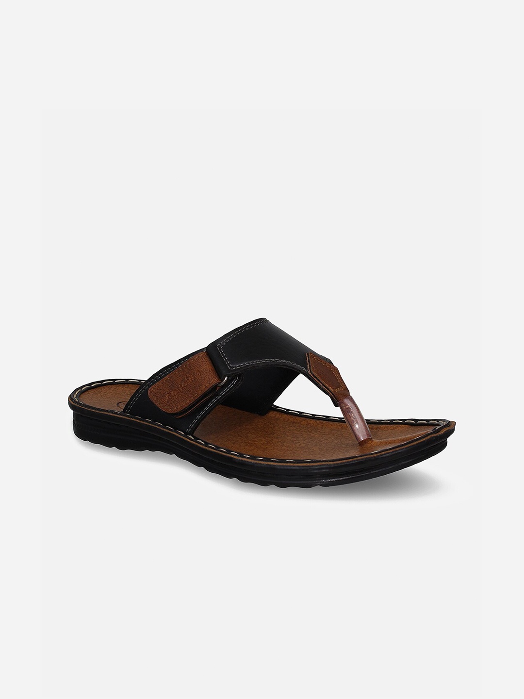 

Aqualite Men Black Solid Comfort Sandals