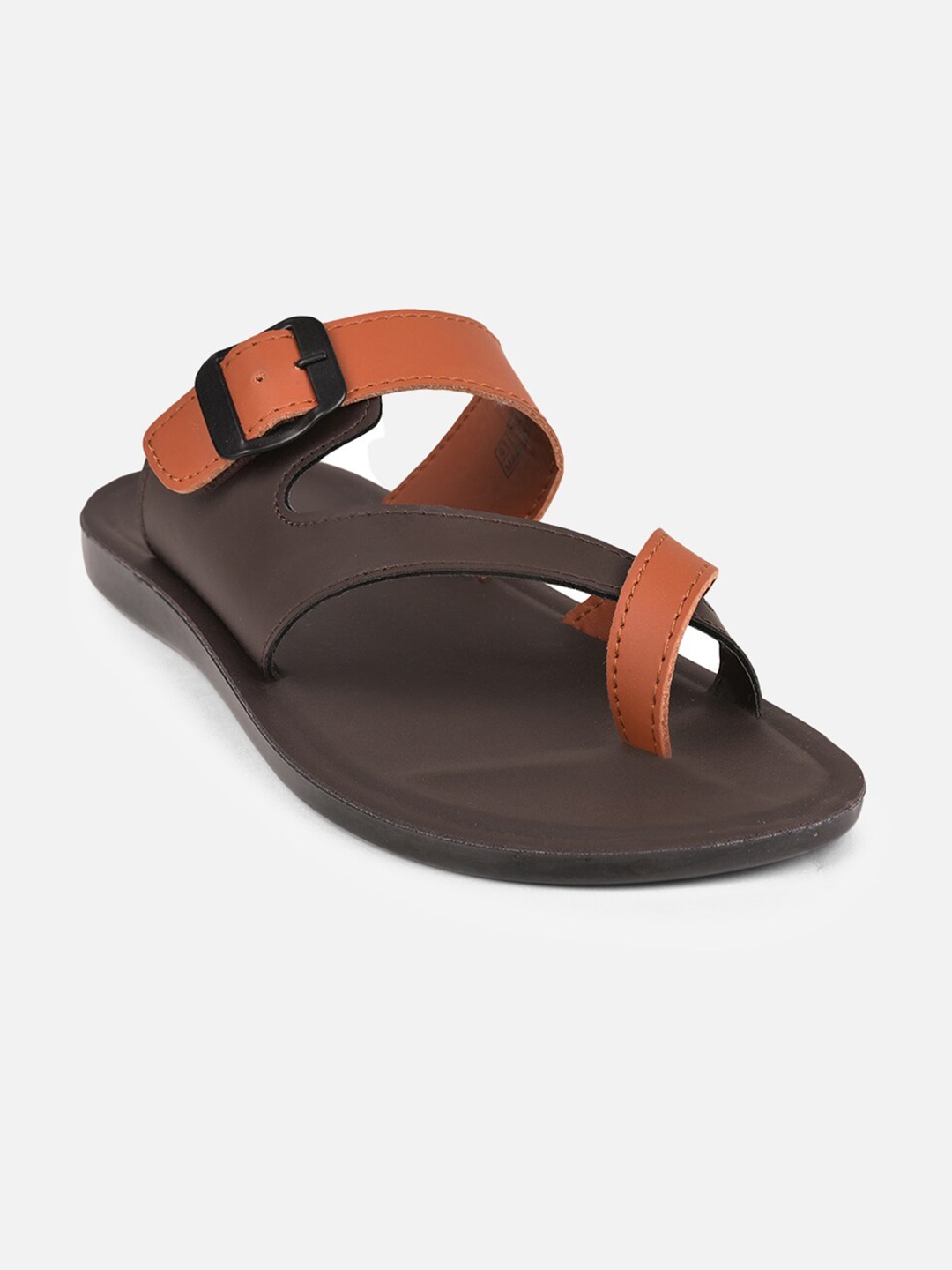

Aqualite Men Brown & Orange Comfort Sandals