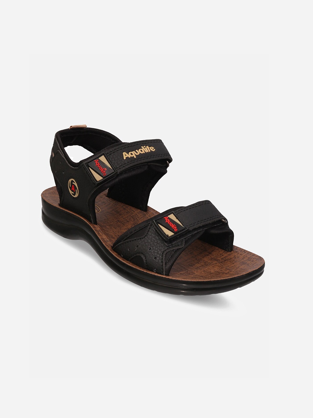 

Aqualite Men Black & Brown Comfort Sandals