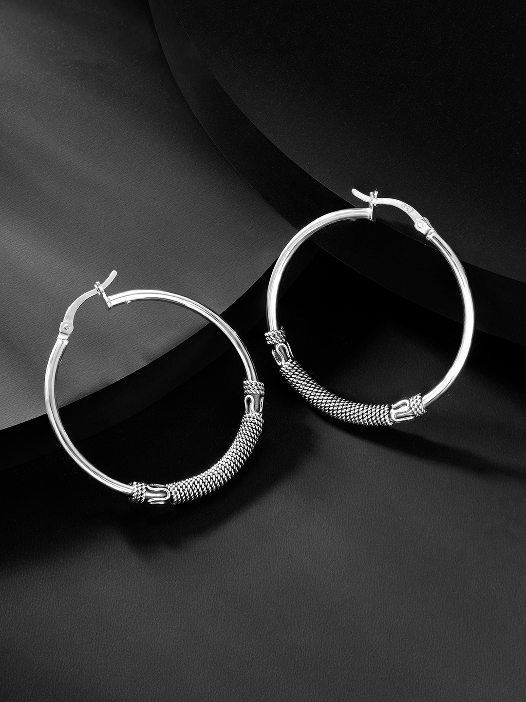

Silvora by Peora Women Silver-Toned Circular Hoop Earrings
