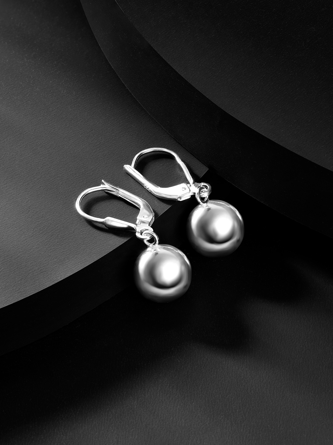 Silvora by Peora 925 Sterling Oxidised Drop Earrings, Silver