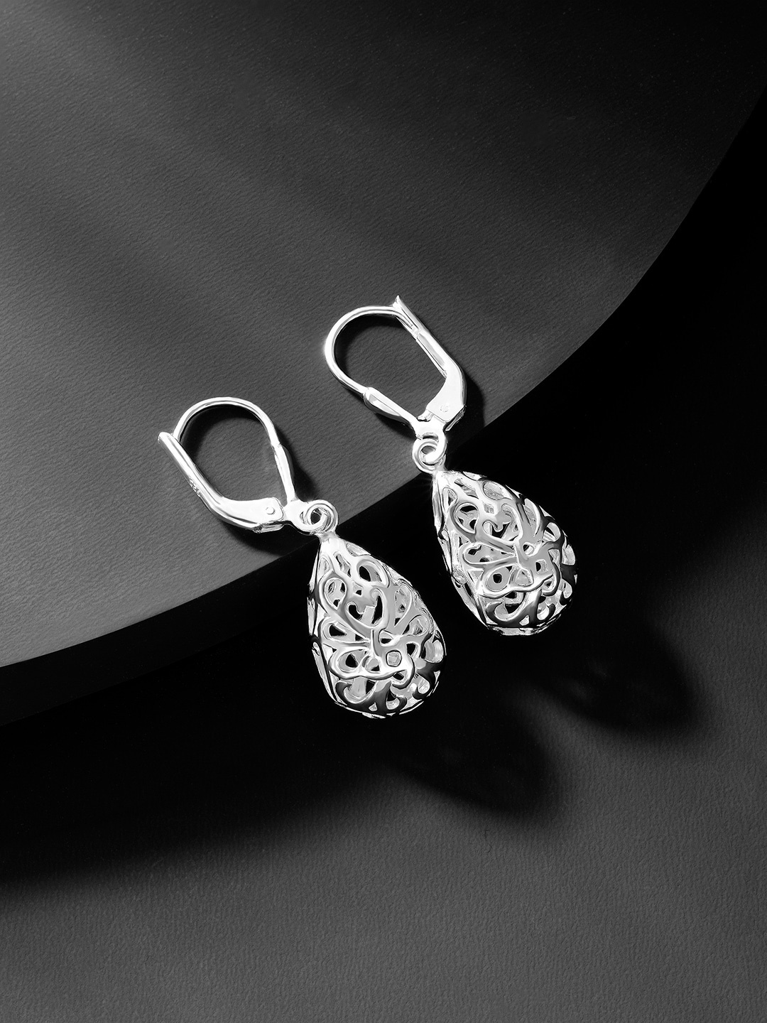 Silvora by Peora Women Silver-Toned Classic Drop Earrings