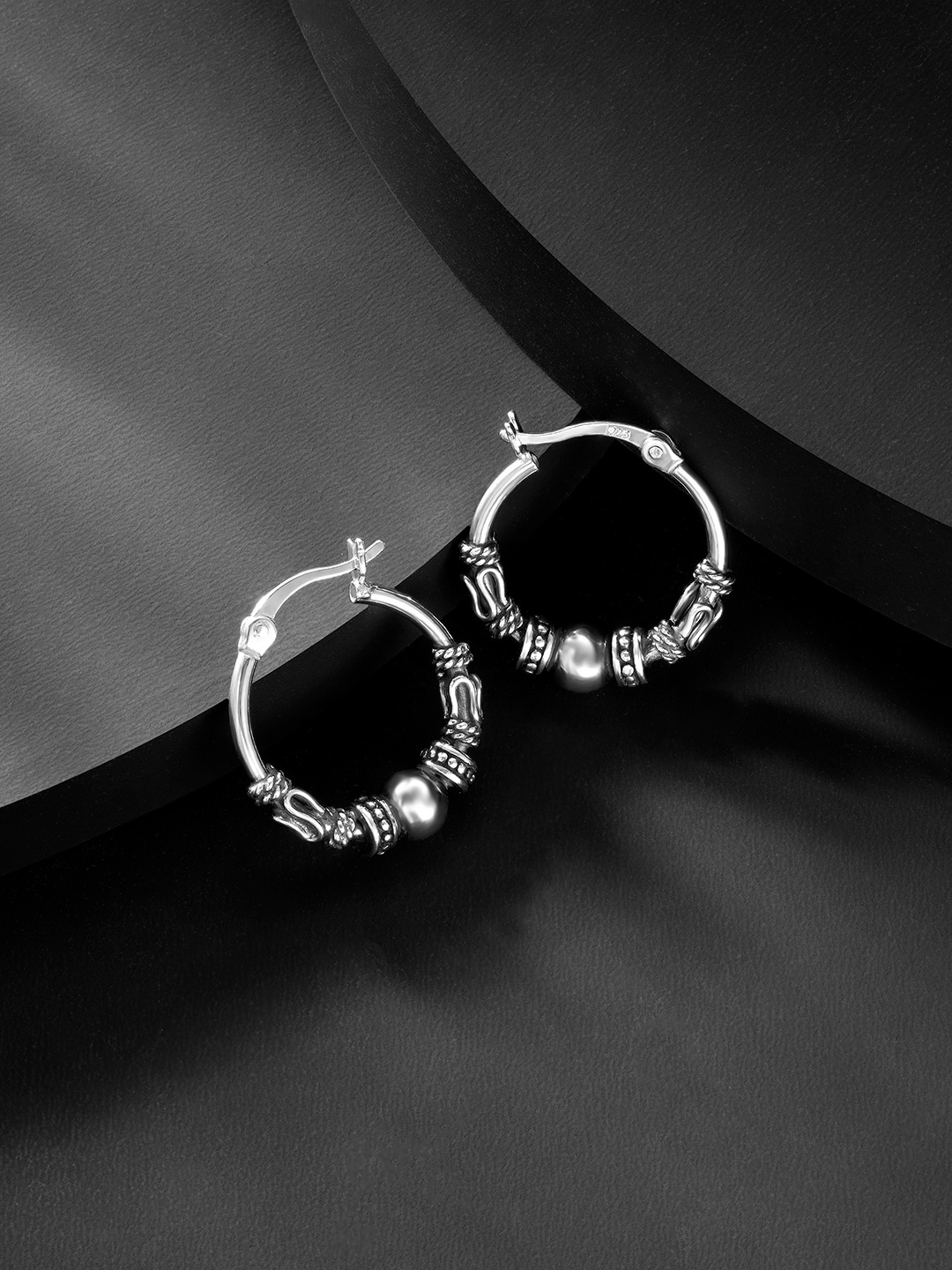 

Silvora by Peora Silver-Toned Circular Hoop Earrings