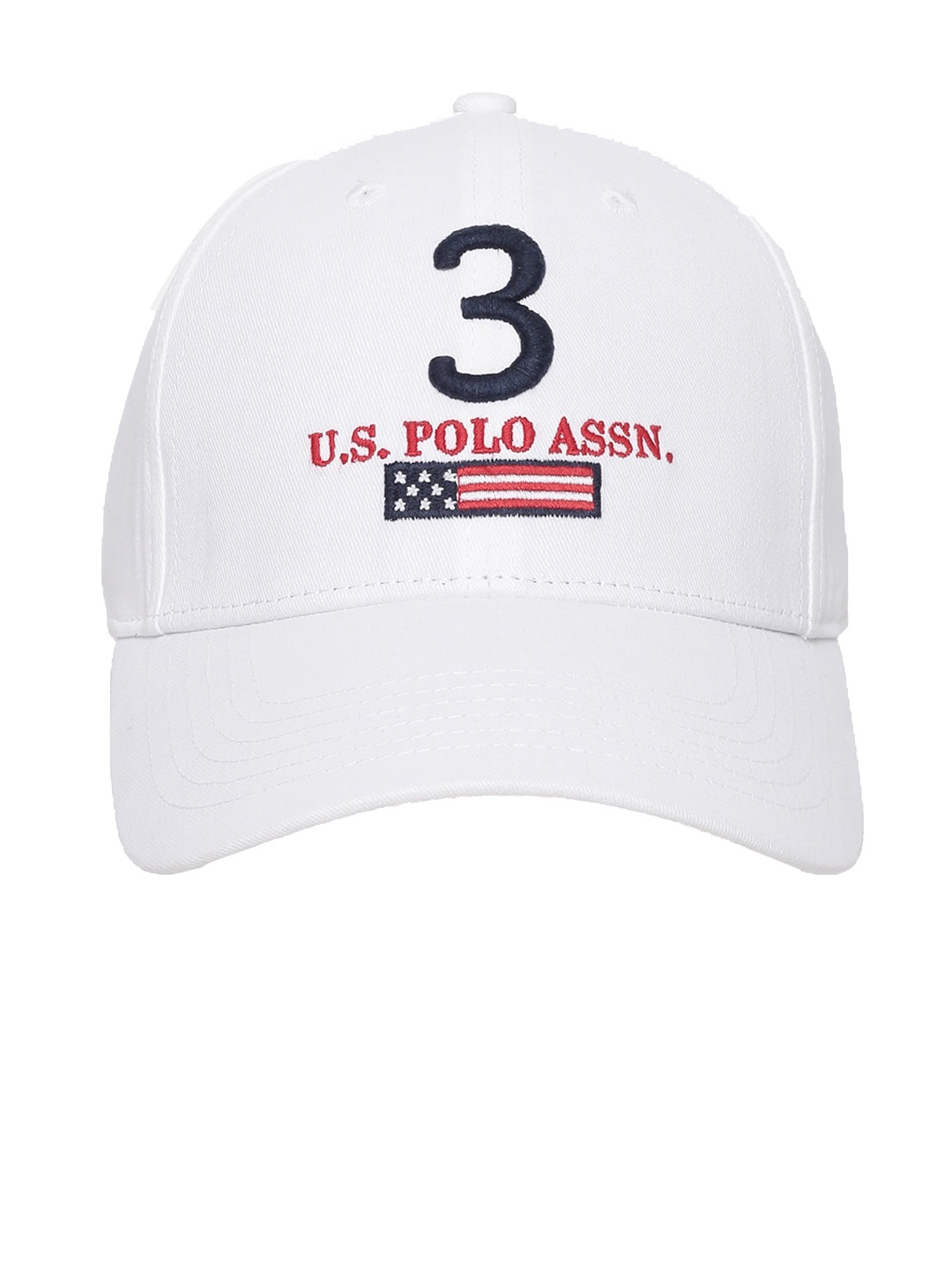 

U S Polo Assn Men White Embroidered Baseball Cap