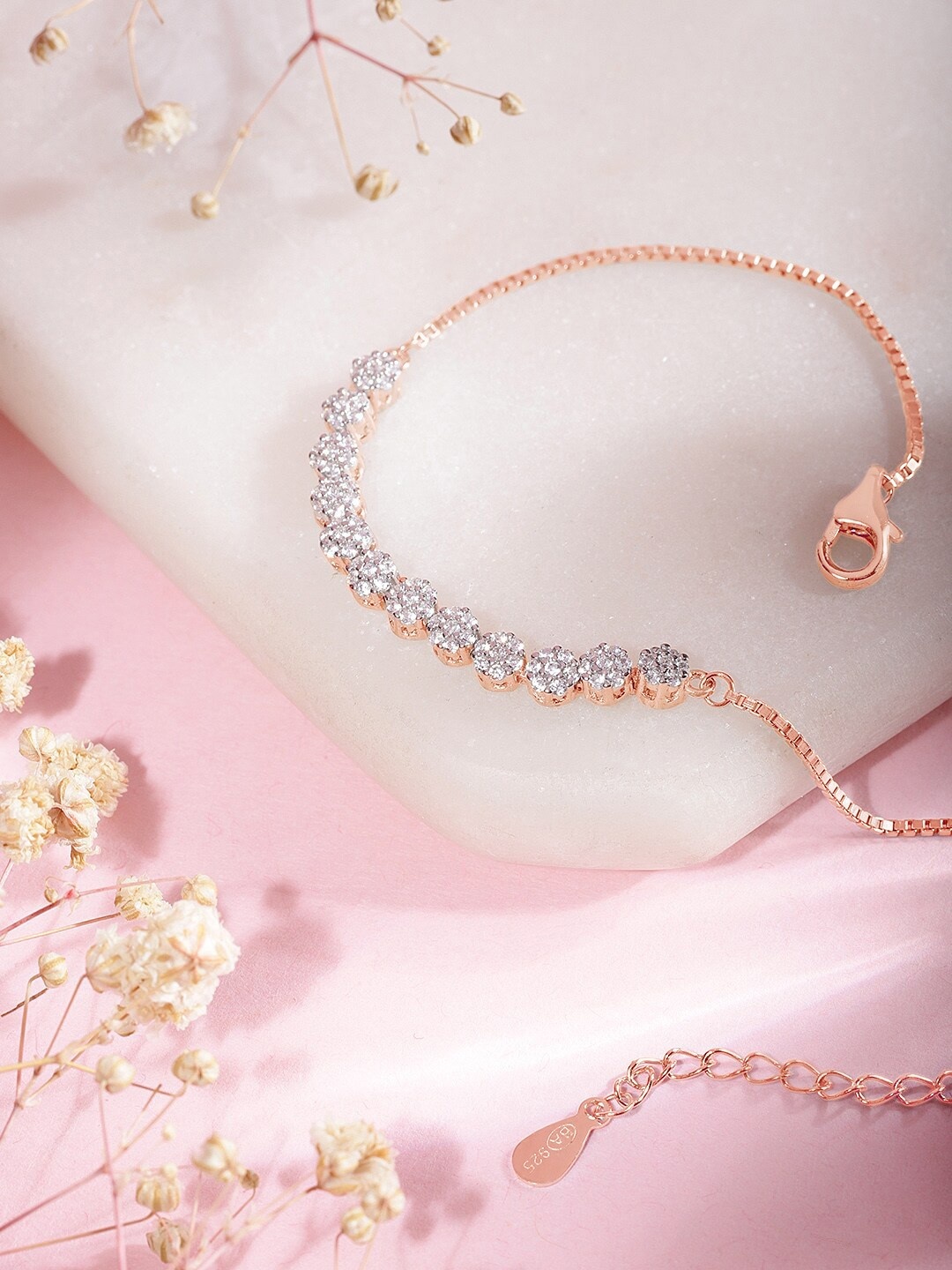 

Zavya Women 925 Sterling Silver Rose Gold-Plated Link Bracelet