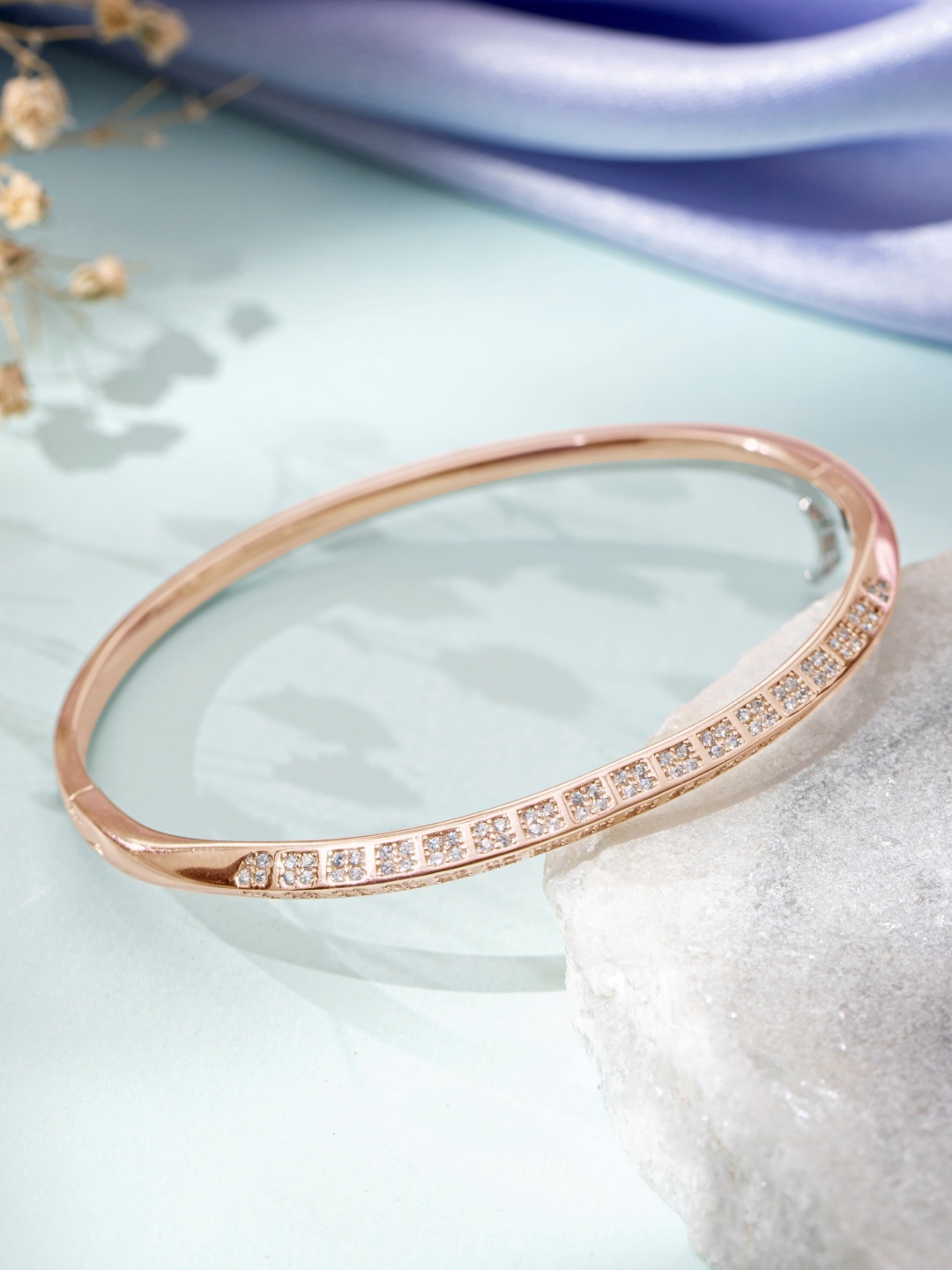 

Zavya Women 925 Sterling Silver Rose Gold-Plated Cuff Bracelet