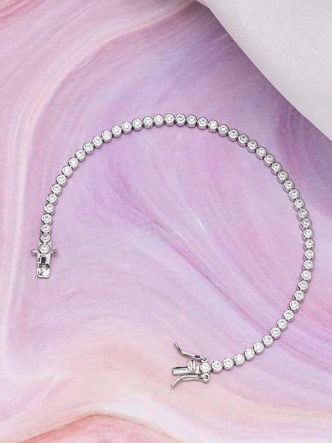 

Zavya Women 925 Sterling Silver Rhodium-Plated Link Bracelet