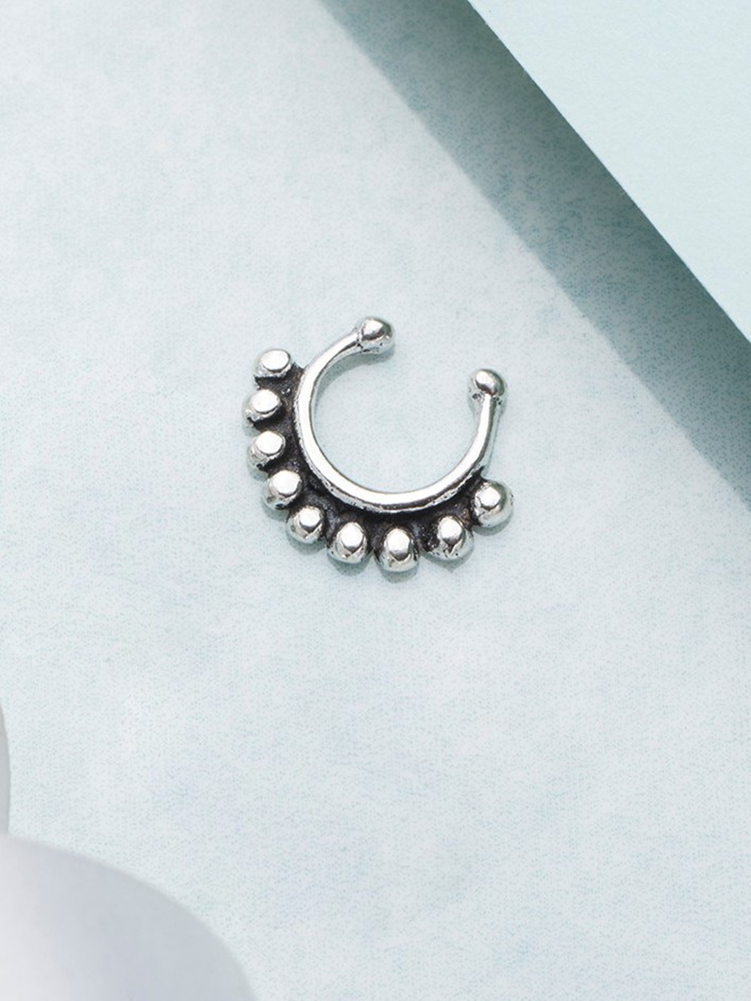 

Zavya Women 925 Oxidized Sterling Silver Rhodium Plated Nosepin