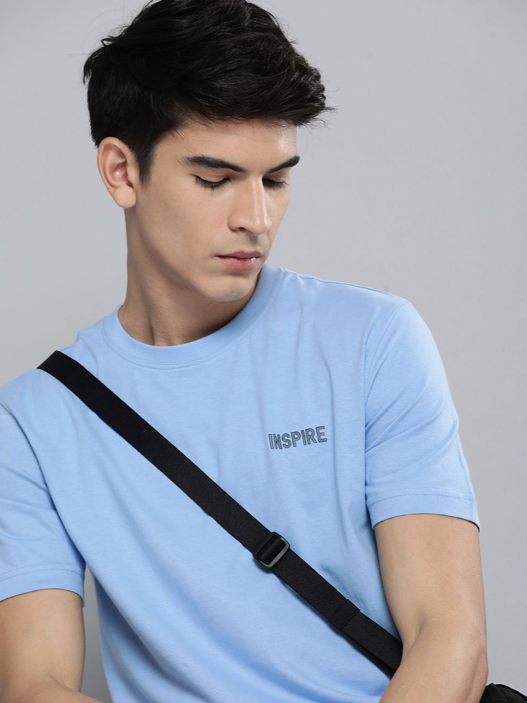 

HERE&NOW Men Blue Printed Pure Fairtrade cotton T-shirt