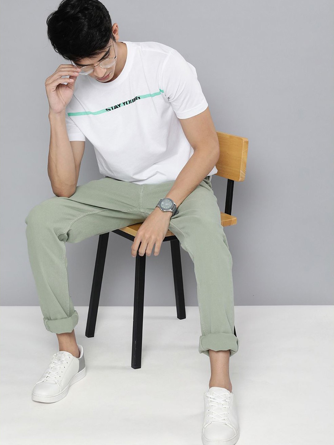 

HERE&NOW Men White & Black Typography Printed Pure Fairtrade cotton T-shirt
