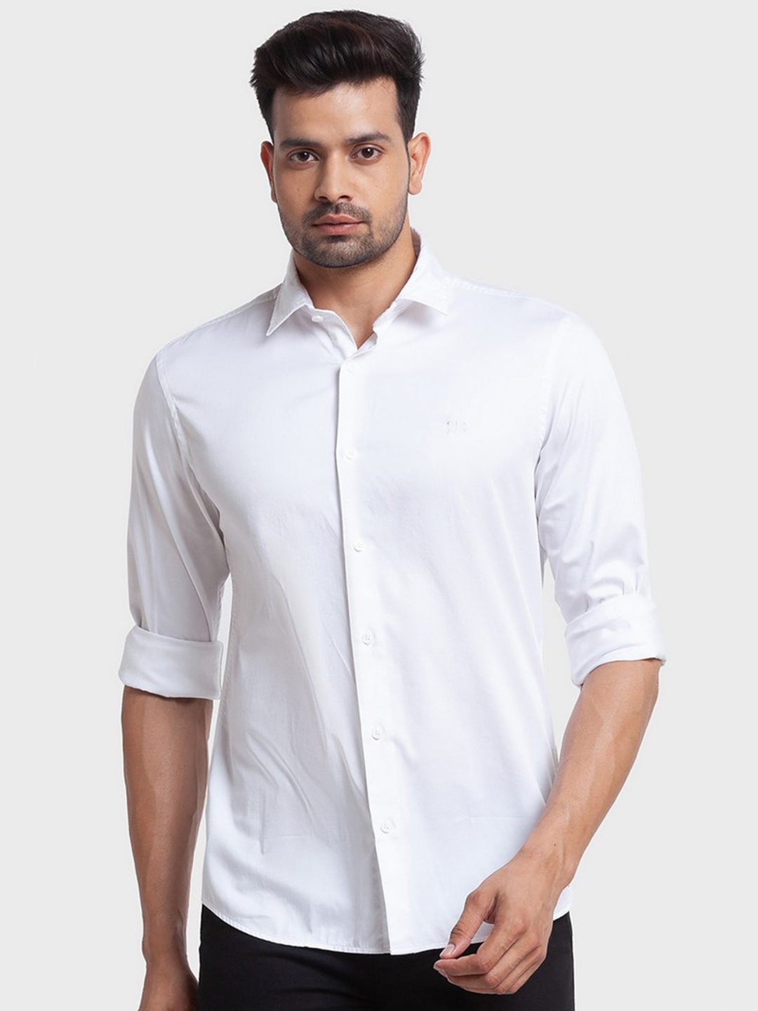 

ColorPlus Men White Tailored Fit Casual Shirt