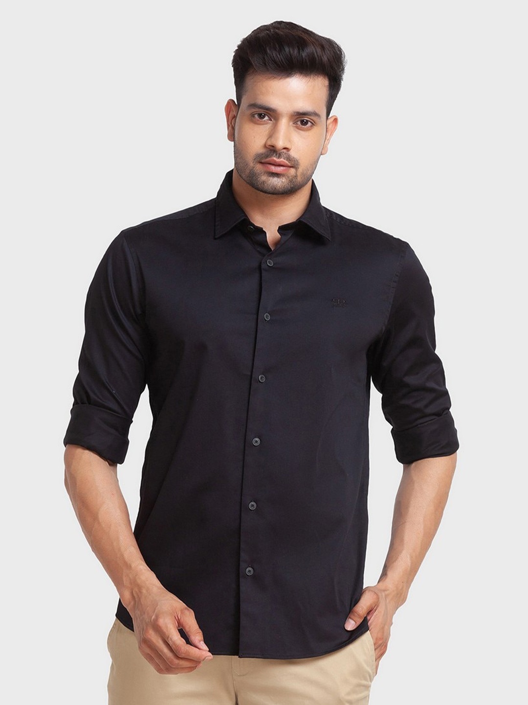 

ColorPlus Men Black Tailored Fit Casual Shirt
