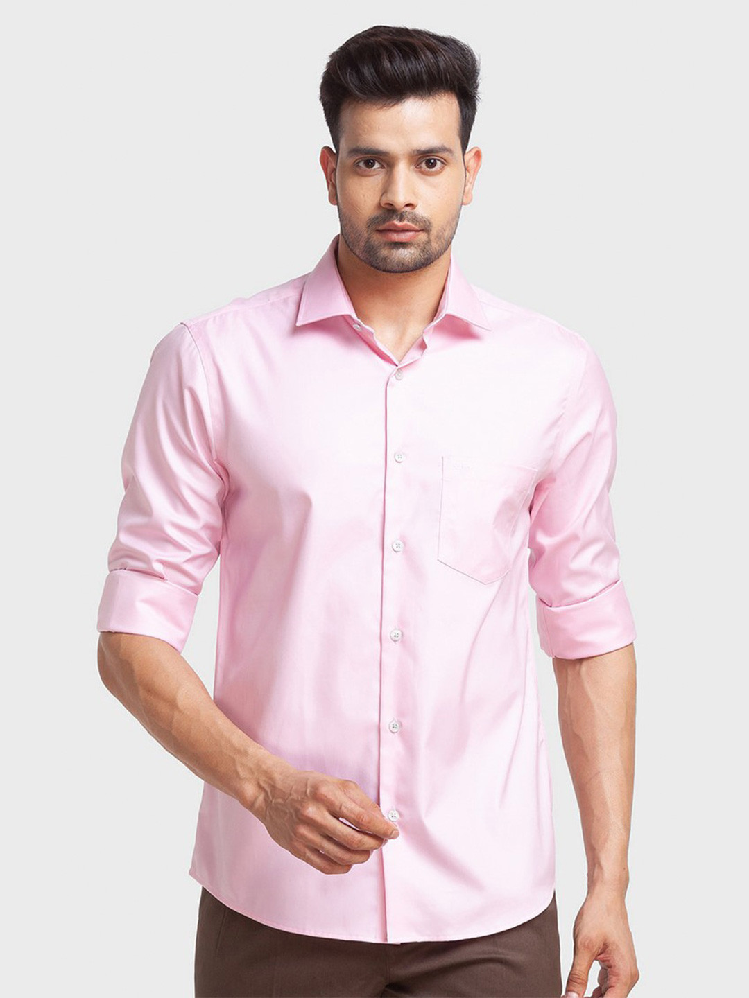 

ColorPlus Men Red Tailored Fit Casual Shirt