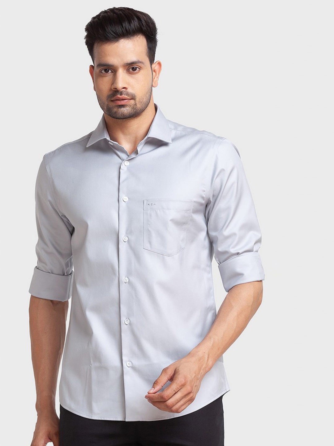 

ColorPlus Men Grey Tailored Fit Casual Shirt