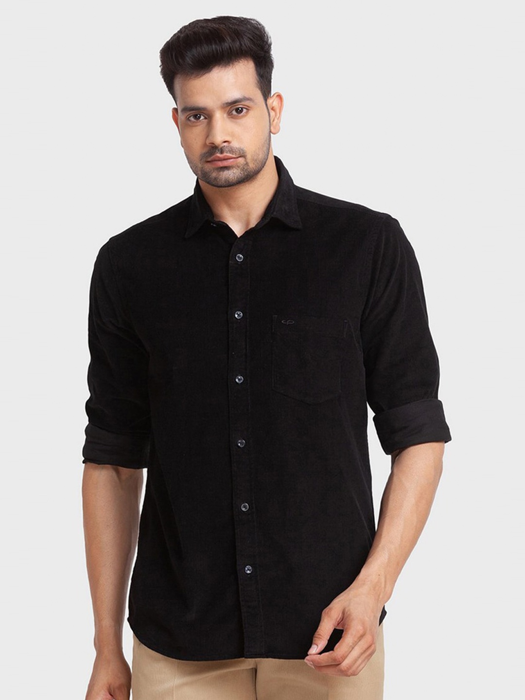 

ColorPlus Men Black Tailored Fit Casual Shirt