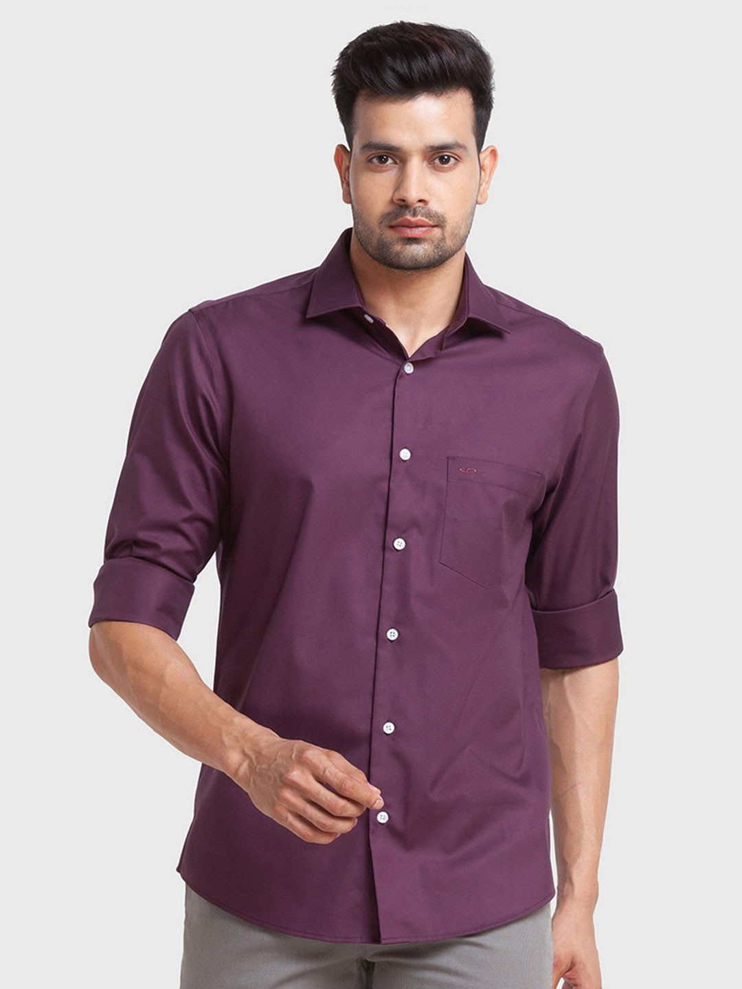 

ColorPlus Men Red Tailored Fit Casual Shirt