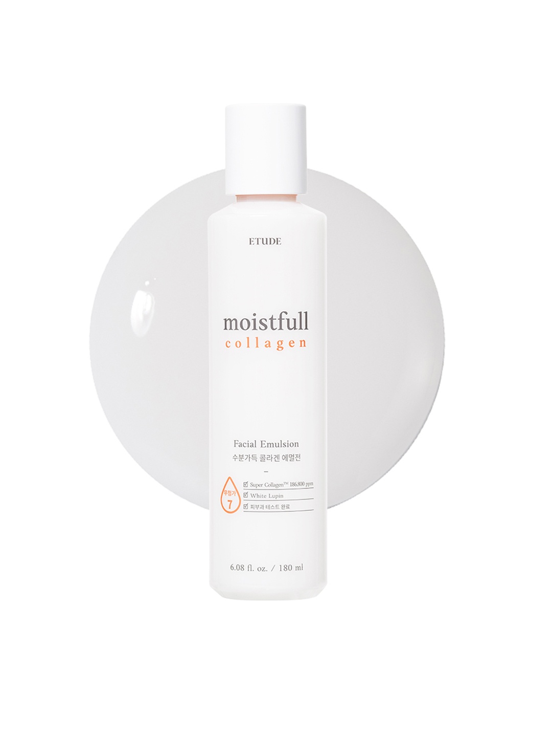 

ETUDE Moistfull Collagen Emulsion with White Lupin for All Skin Types - 180ml, Off white
