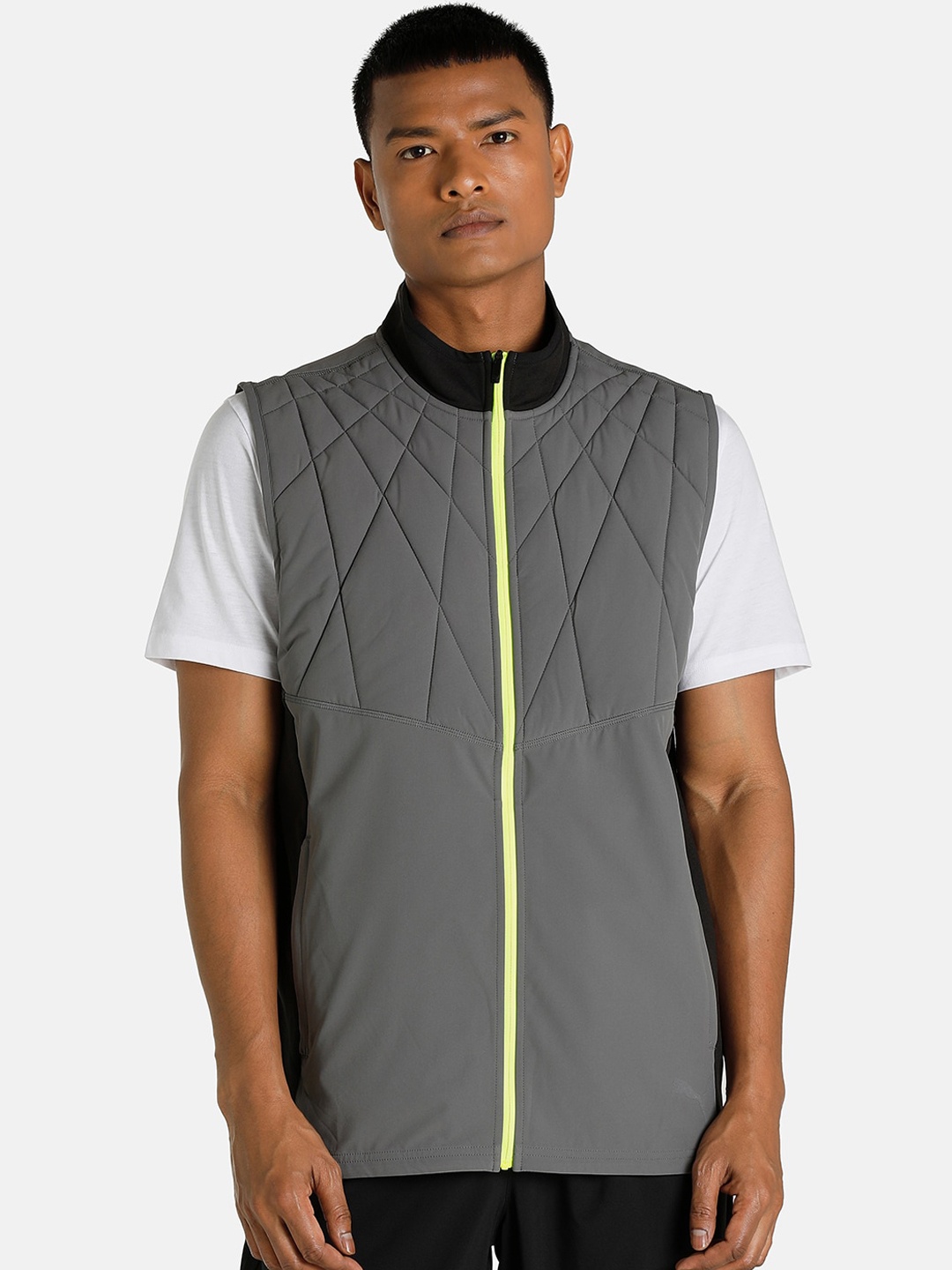 

Puma Men Grey Running Sporty Cloudspun Regular Fit Jacket