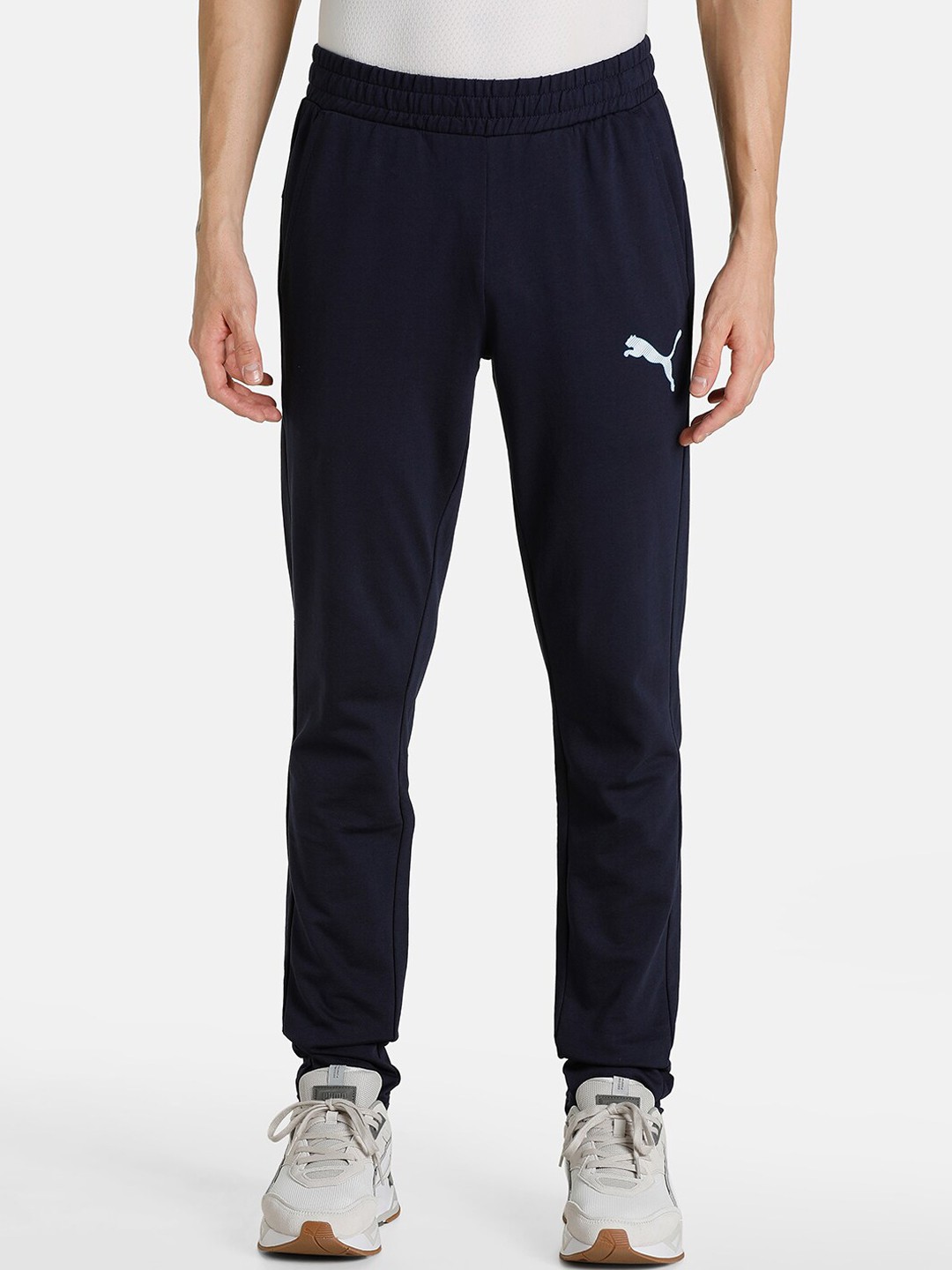 

Puma Men Blue Solid Slim-Fit Cotton Track Pants