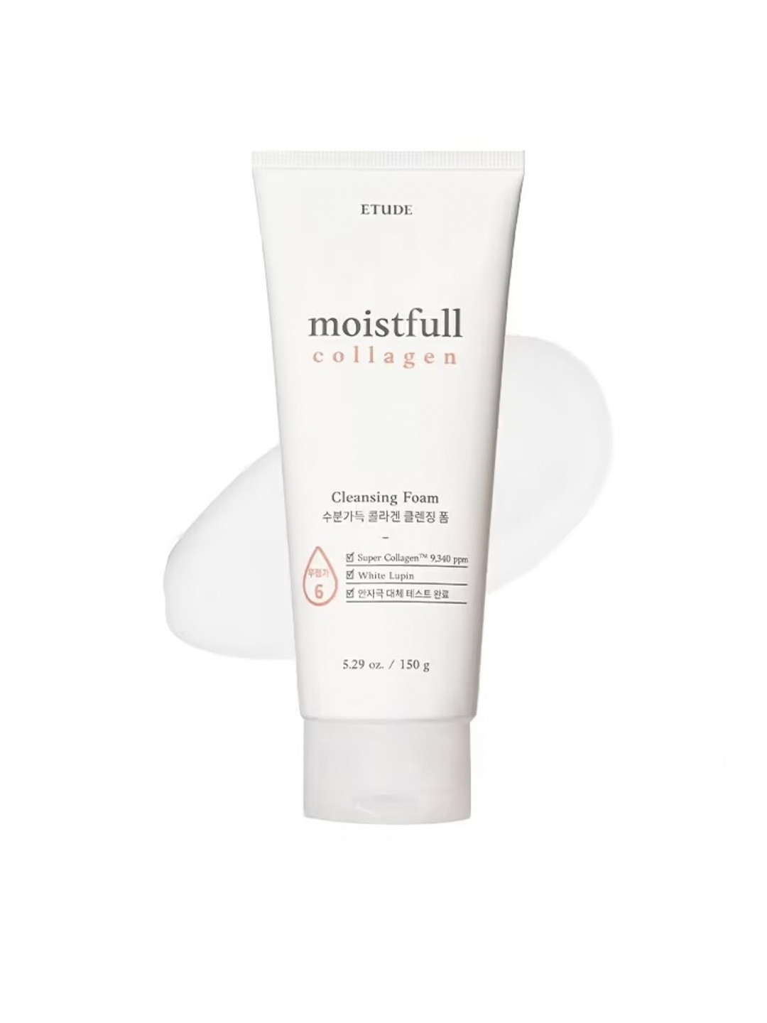 

ETUDE Moistfull Collagen Cleansing Foam with White Lupin - 80 ml, Pink