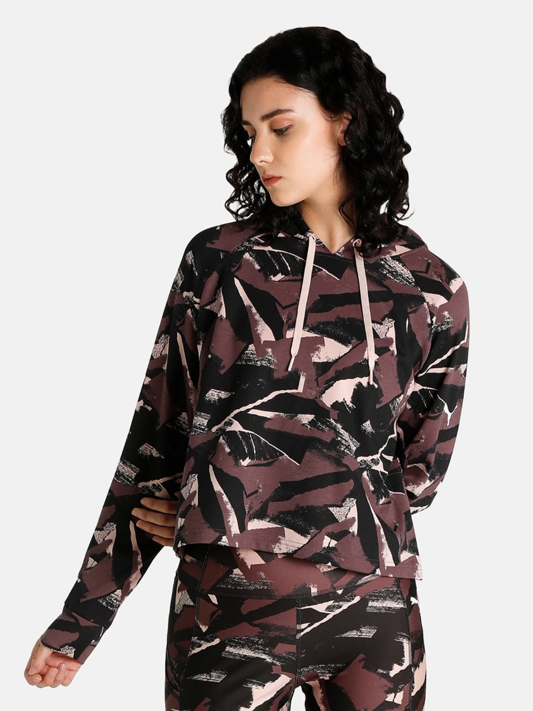 

Puma Women Purple Printed Cotton Modern Sports Printed Hoodie Relaxed Fit Sweatshirts