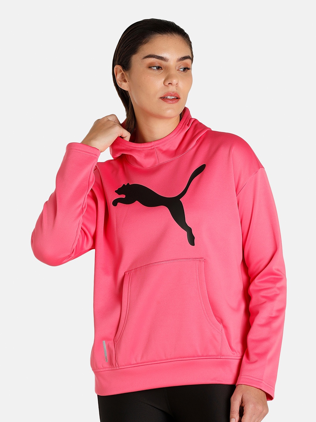 

Puma Women Pink Printed Favourite Regular Fit PWR Fleece Training Hoodie Sweatshirt