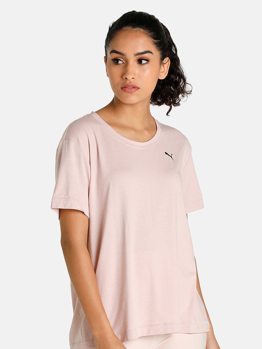 

Puma Women Pink Solid Studio Trend Training T-Shirts