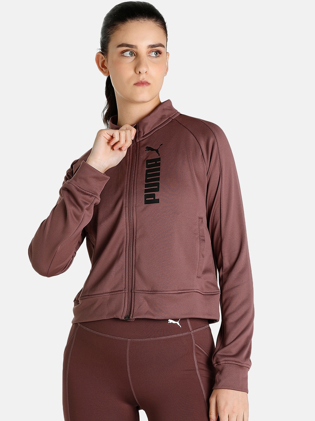 

Puma Women Brown Train All Day Full-Zip Training Jacket