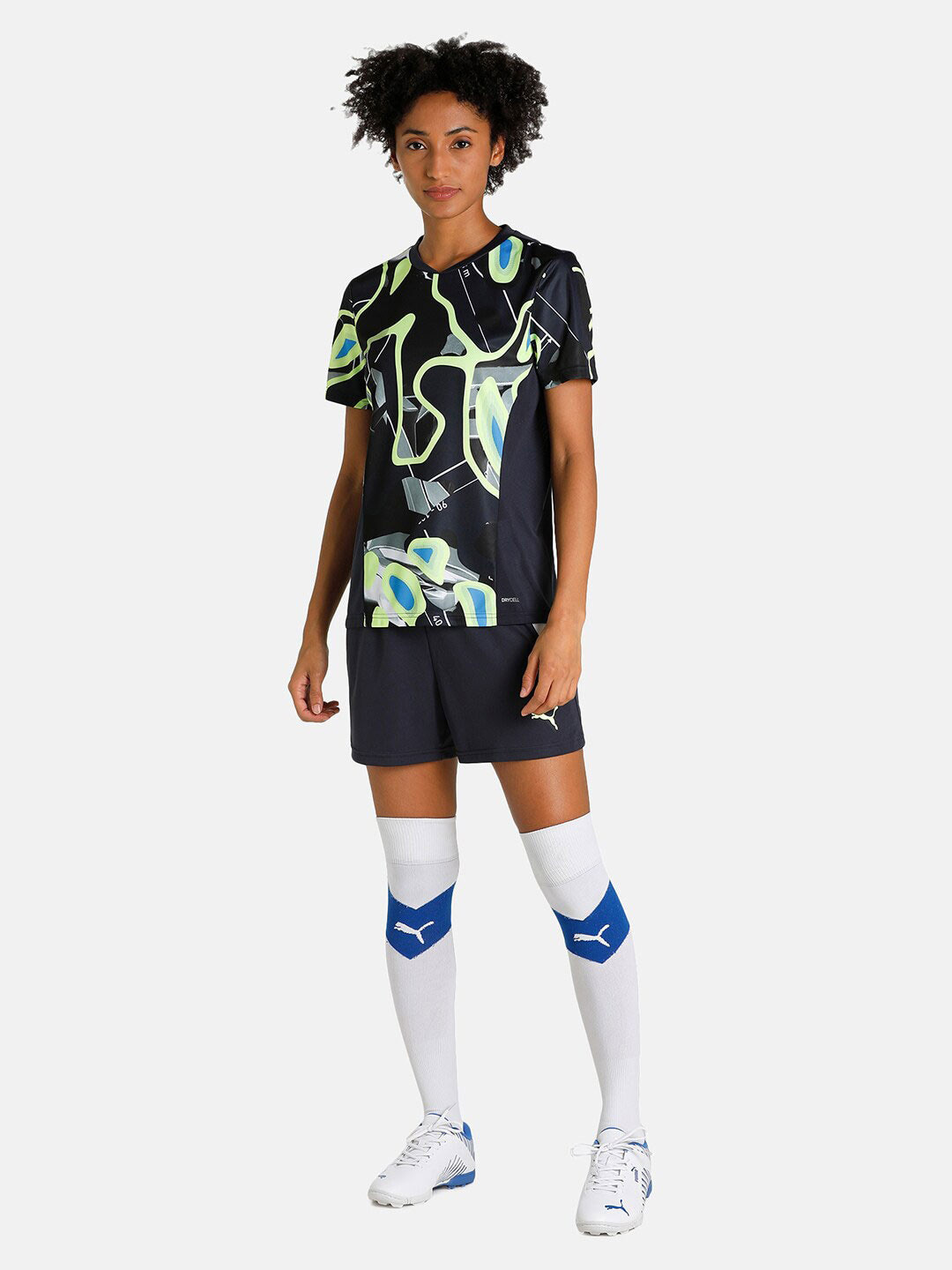 

Puma Women Blue IndividualLiga Graphic Football Jersey T-shirt