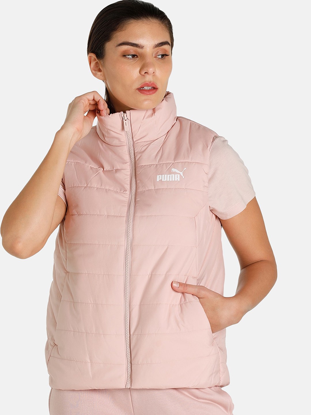 

Puma Women Pink Outdoor Padded Regular Fit Vest Jacket