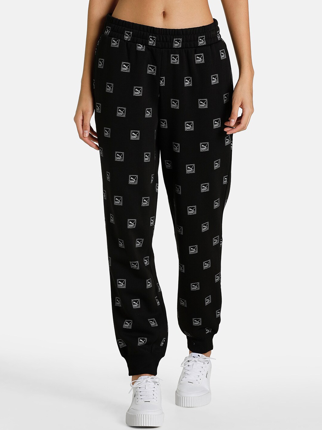 

Puma Women Black Brand Love Printed Regular Fit Cotton Joggers