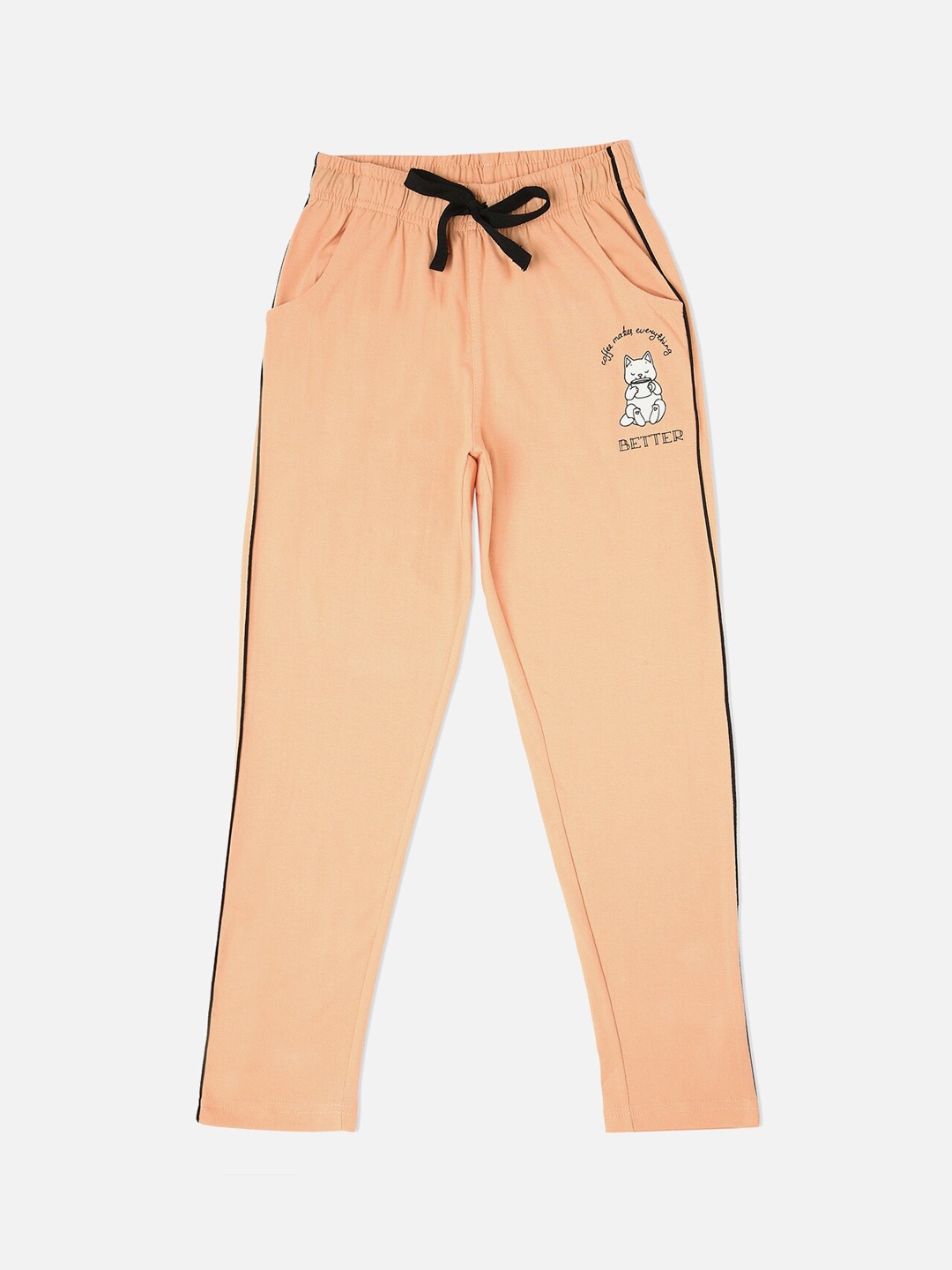 

Sweet Dreams Girls Peach-Colored Solid Lounge Pant