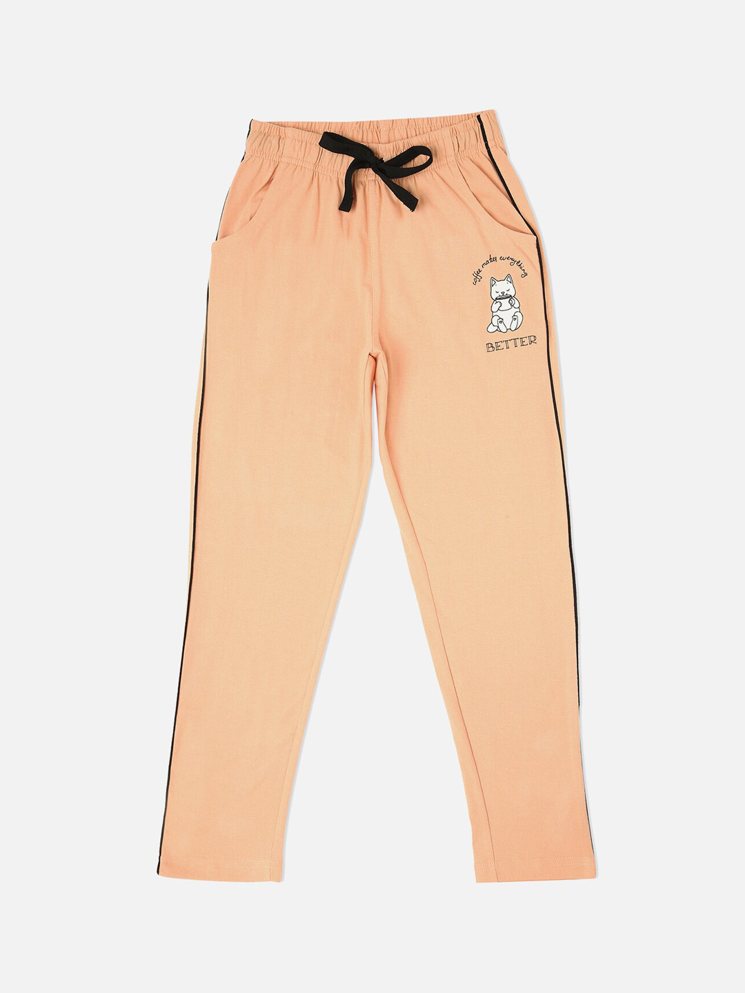 

Sweet Dreams Girls Peach-Colored Solid Lounge Pant
