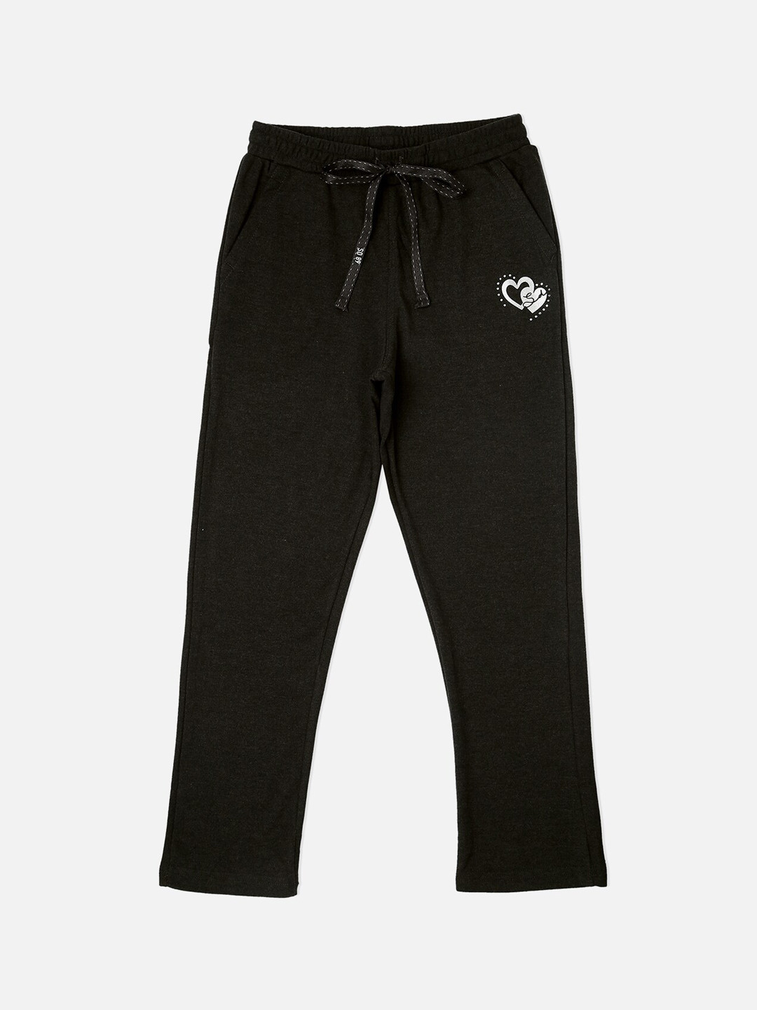 

Sweet Dreams Girls Charcoal-Melange Solid Lounge Pant