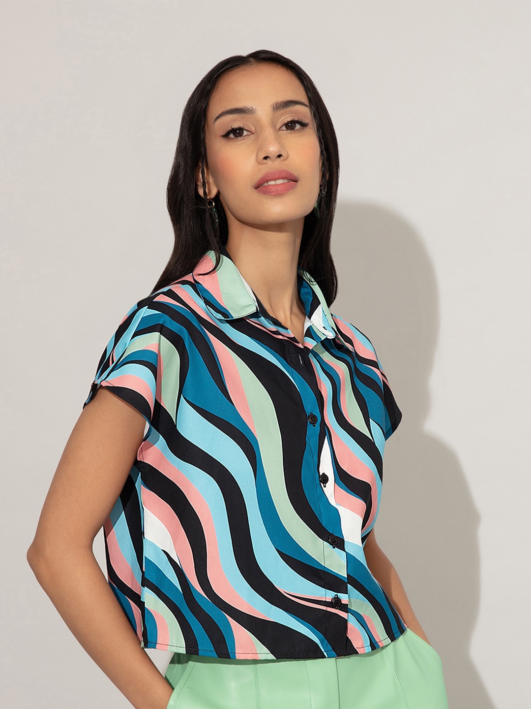 

20Dresses Women Multicoloured Striped Casual Shirt, Multi