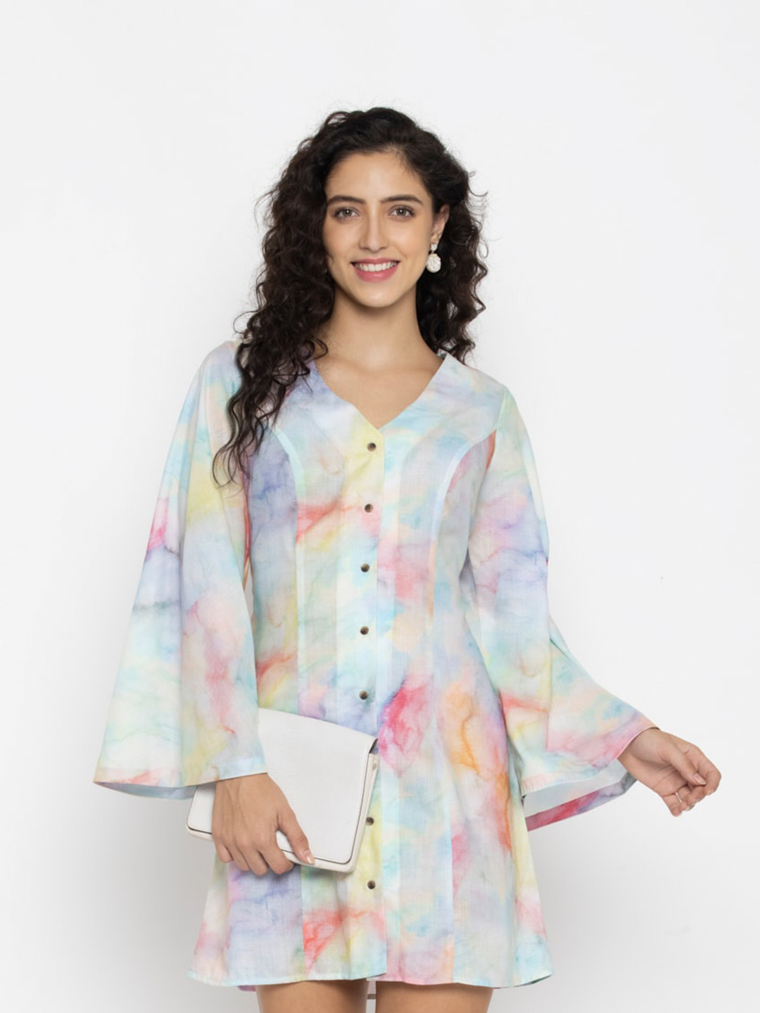 

OCTICS Multicoloured Checked Shirt Dress, Multi