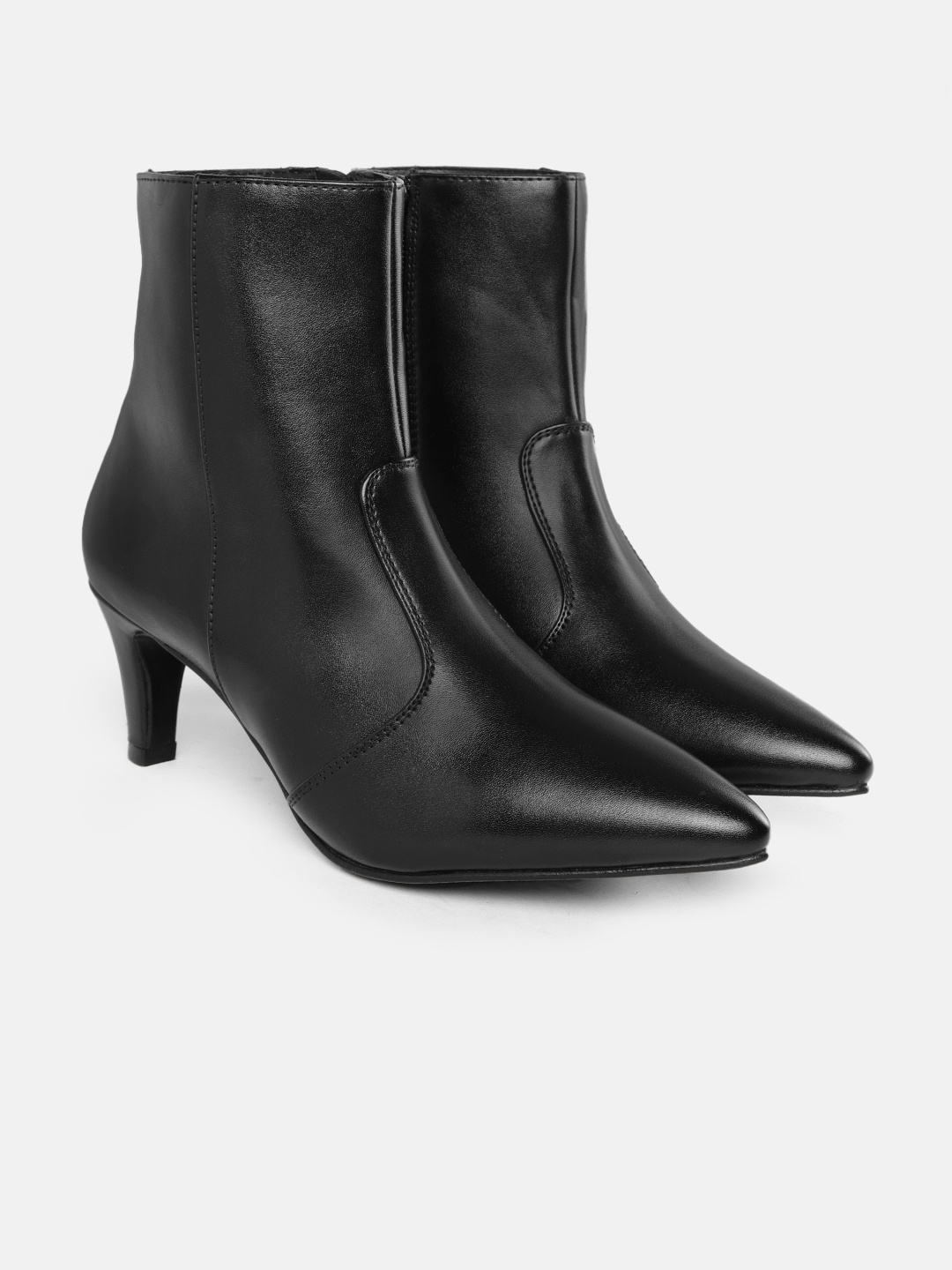 

DressBerry Women Black Solid Mid Top Heeled Boots