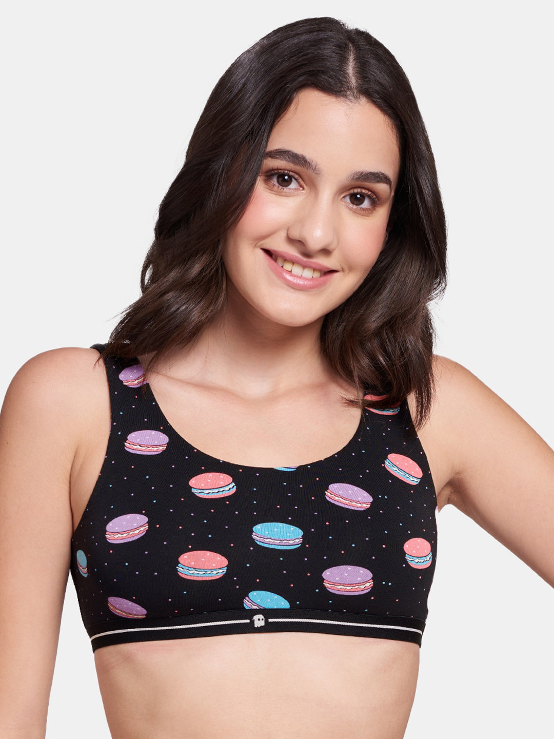 

The Souled Store Women Black & Blue Graphic Bralette Bra