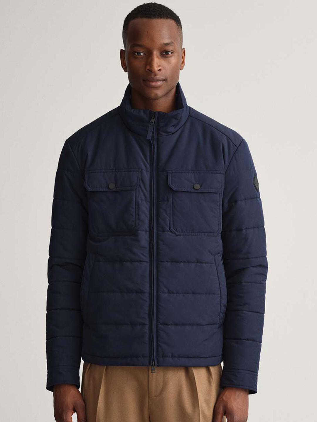 

GANT Men Blue Geometric Longline Padded Jacket
