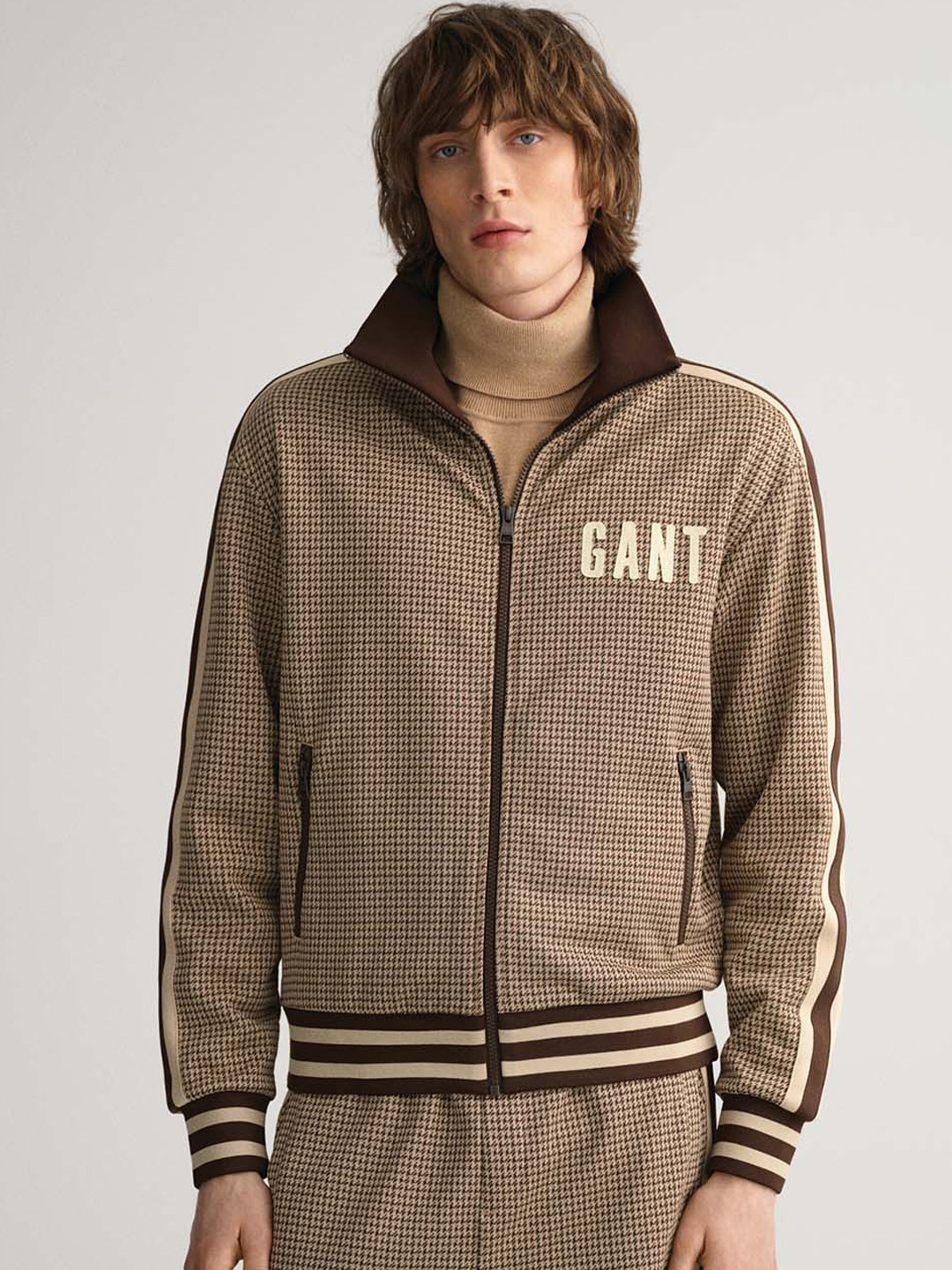 

GANT Men Brown Striped Bomber Jacket