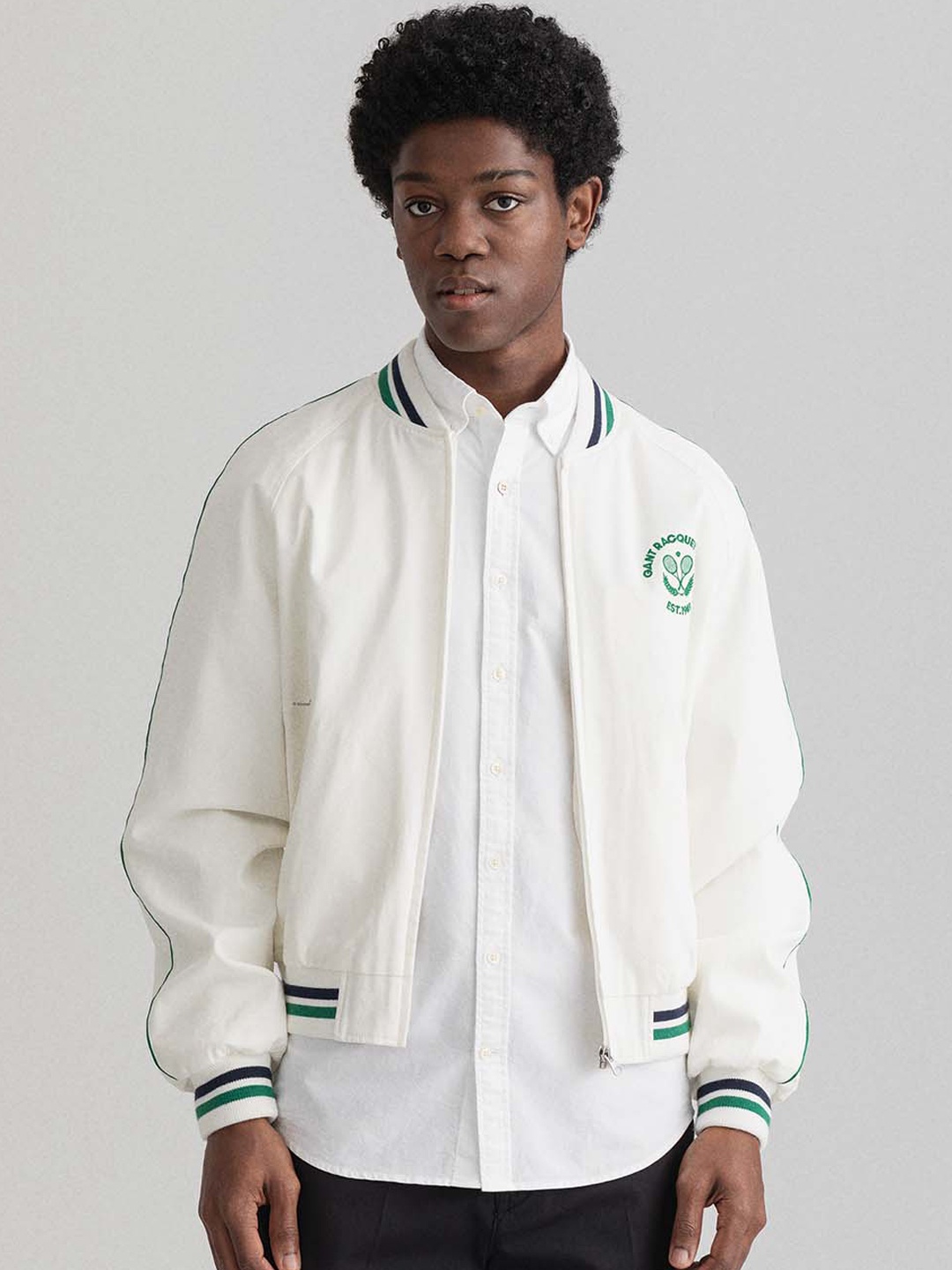 

GANT Men White Colourblocked Tailored Jacket