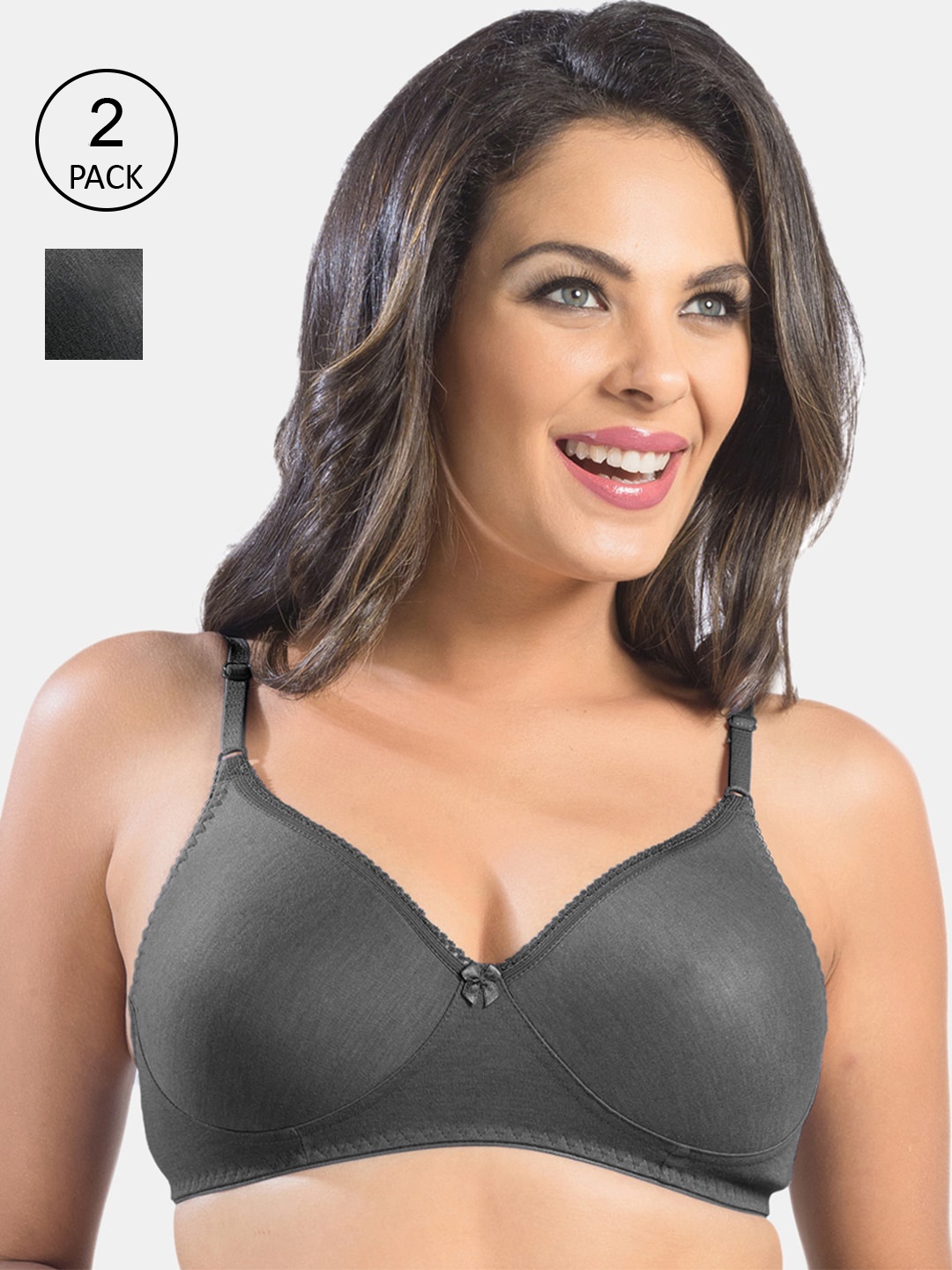 

Sonari Pack of 2 Black Regular Bra