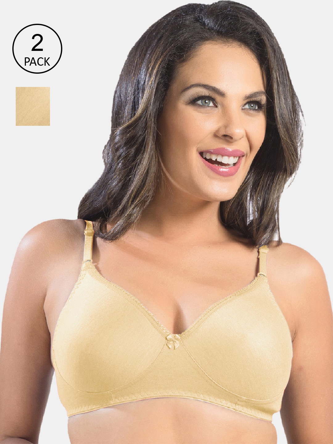 

Sonari Pack of 2 Nude-Coloured Non-Padded Everyday Bra