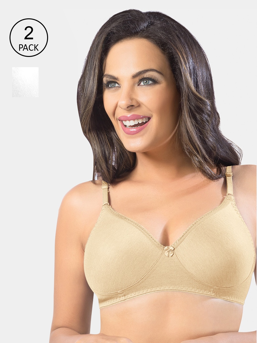 

Sonari Pack Of 2 Beige & White Bra