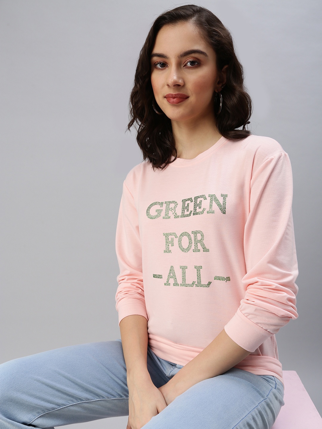 

SHOWOFF Women Pink Printed Sweatshirt