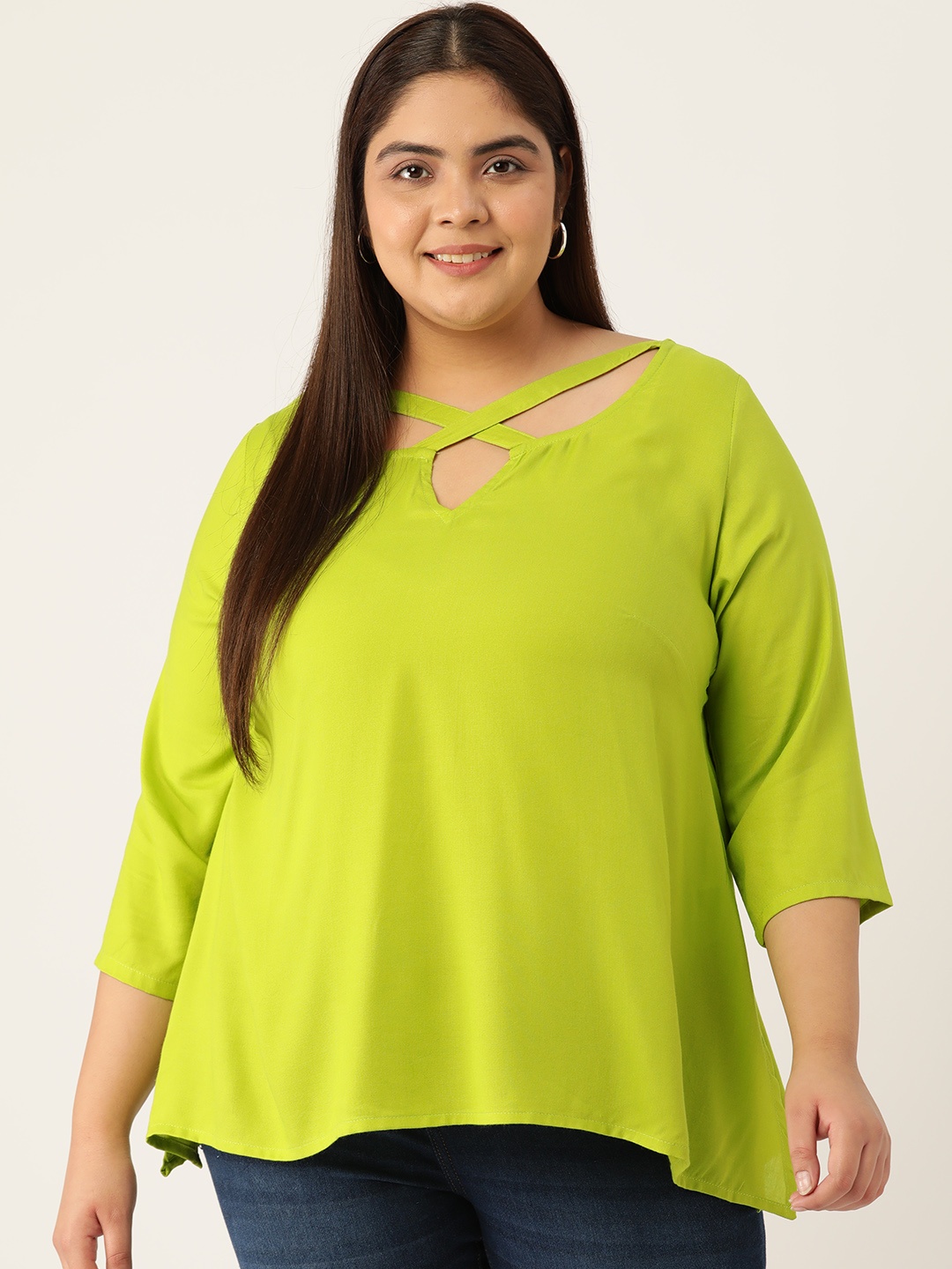 

theRebelinme Green Keyhole Neck Top