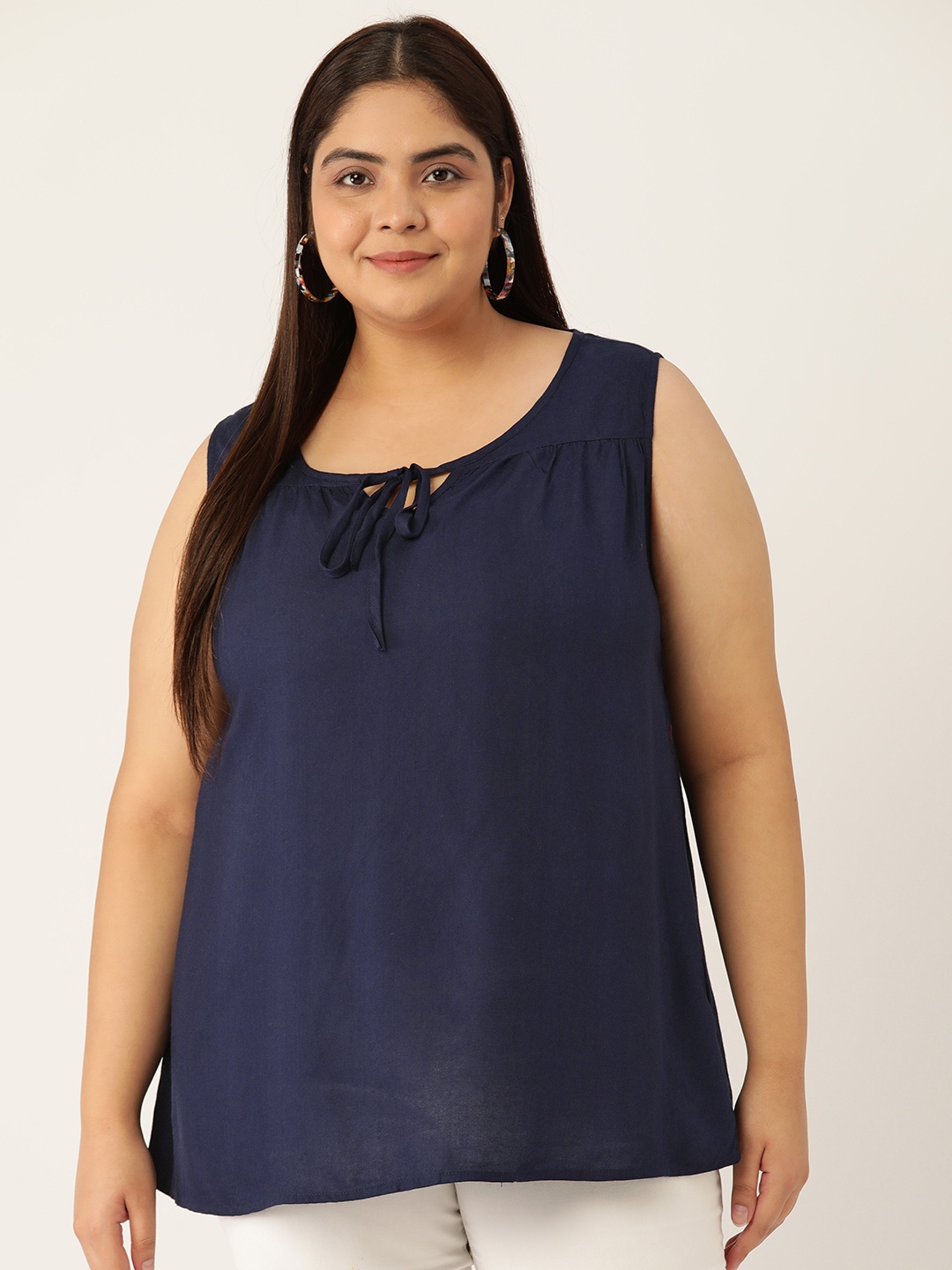 

theRebelinme Plus Size Navy Blue Top